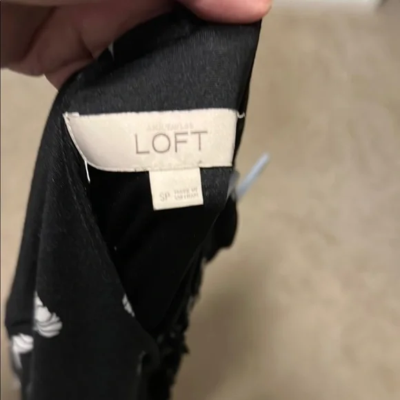 LOFT Black and White Sleeveless Dress with Tie - Picture 6 of 6